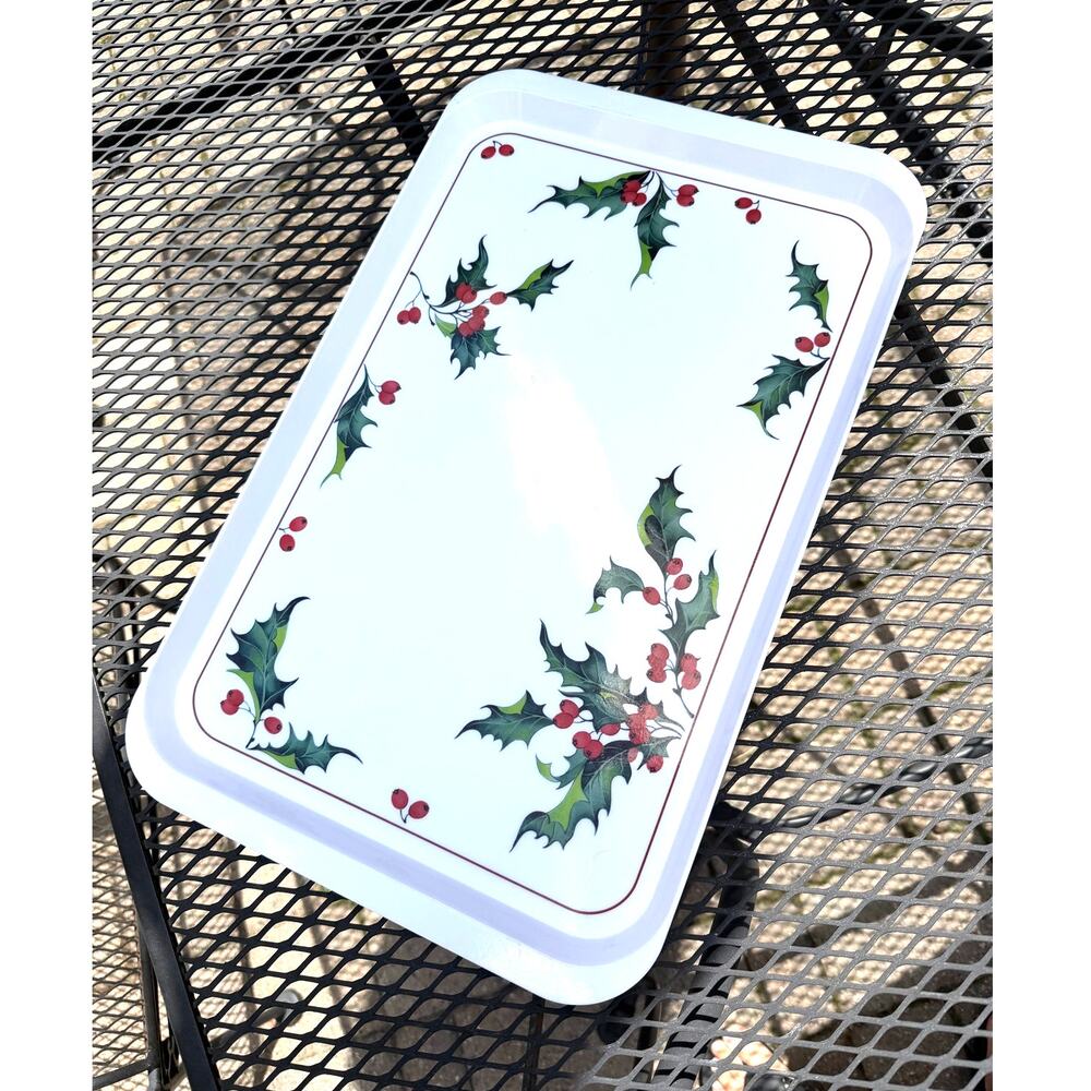 Villeroy & Boch Melamine Tray Holiday Holly White Made in Italy Christmas